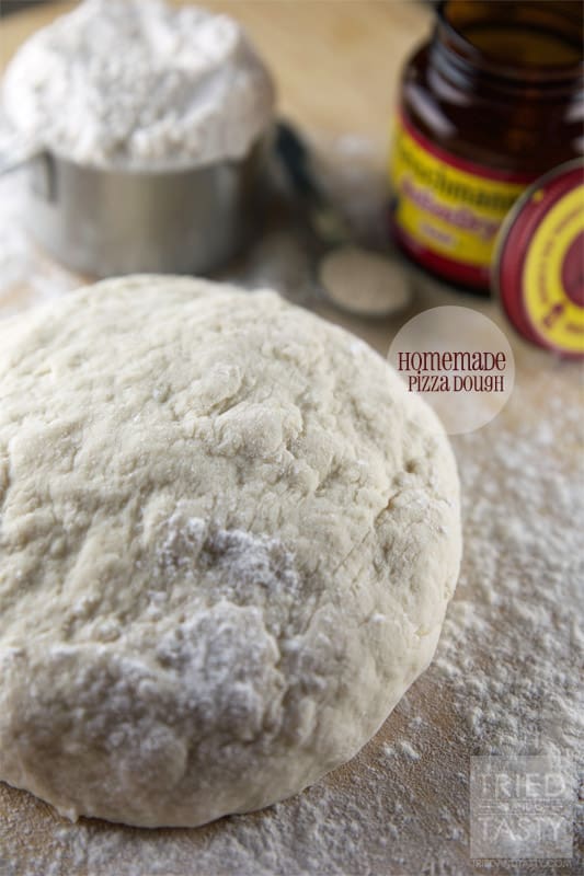 Homemade Pizza Dough // Next to my whole wheat pizza crust, this is hands down my favorite pizza crust. It's absolutely phenomenal and will provide you the perfect pizza every time. Make it today! | Tried and Tasty