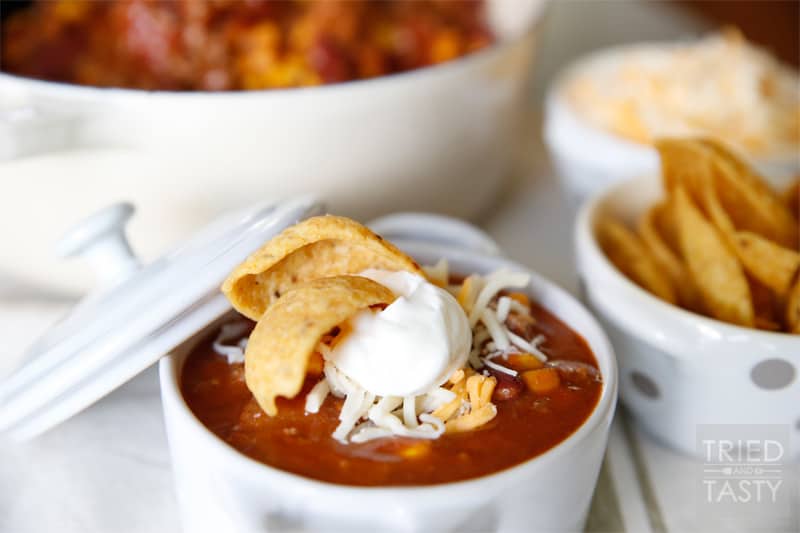 Taco Soup // A go-to soup that's hearty, delicious and easy to throw together! | Tried and Tasty