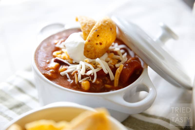 Taco Soup // A go-to soup that's hearty, delicious and easy to throw together! | Tried and Tasty