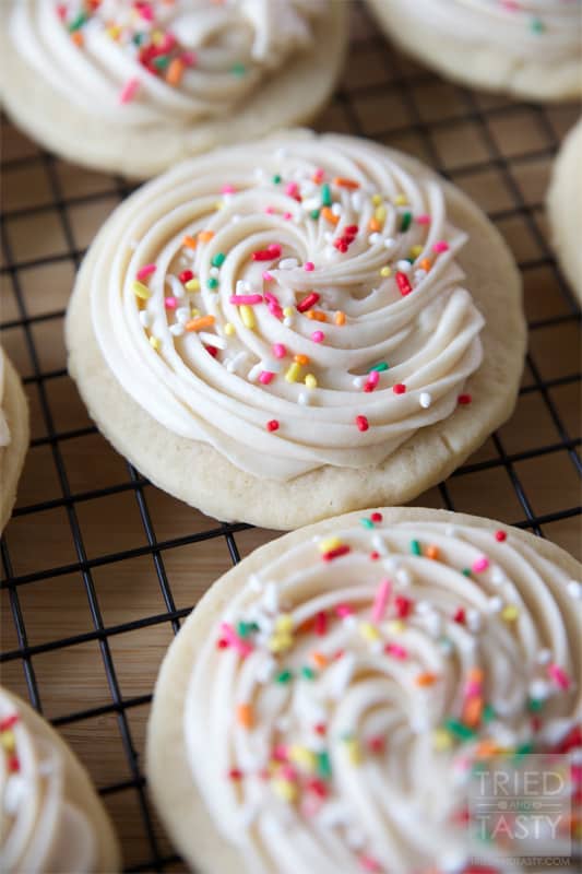 Sugar Cookies with Vanilla Buttercream Frosting // A delicious sugar cookie recipe and frosting that you'll use time and time again. | Tried and Tasty