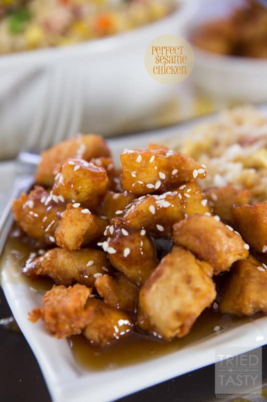 Perfect Sesame Chicken // If you love ordering sesame chicken at your favorite Chinese restaurant, with this recipe you won't have to! You can now have the most delicious sesame chicken at home. | Tried and Tasty