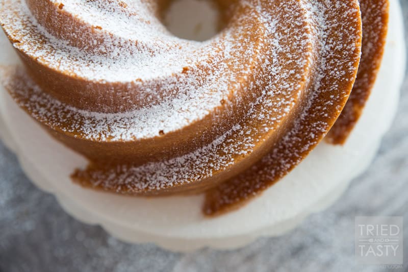Mom's Pound Cake // This family favorite recipe is certain to please all of your tastebuds! Easy to whip together and passed down from several generations, this cake is flavorful and made with love! | Tried and Tasty