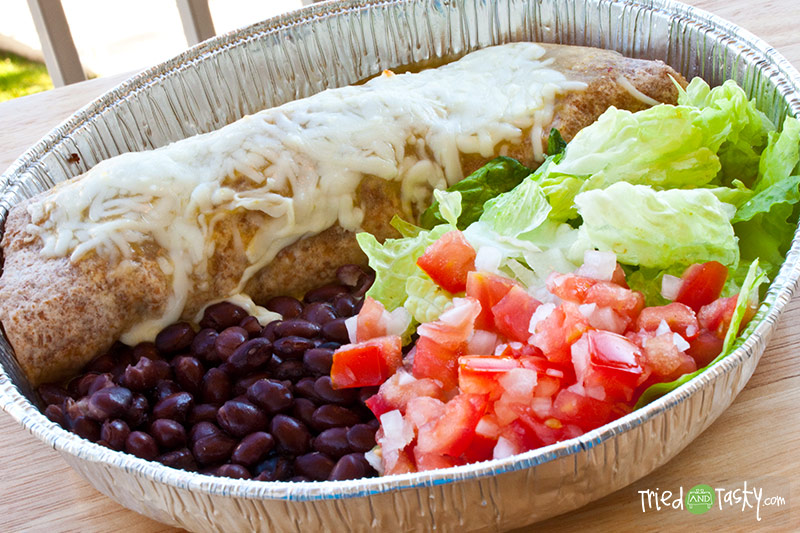 Copycat Cafe Rio Smothered Burrito // This copycat burrito recipe is perfectly portioned for dinner and so delicious! | Tried and Tasty