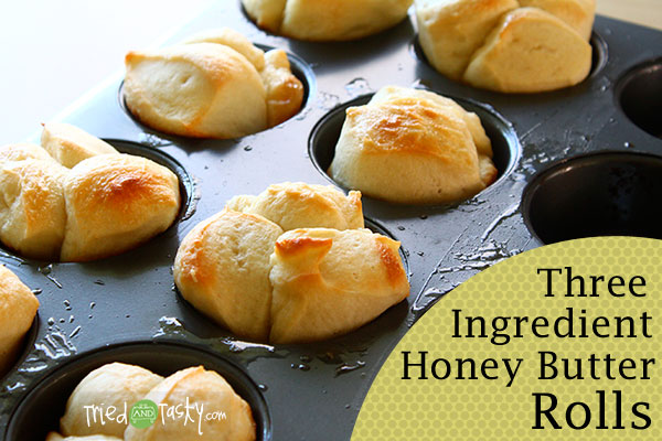 Three Ingredient Honey Butter Rolls // Honey adds a touch of sweetness to these rolls that makes them melt in your mouth. | Tried and Tasty