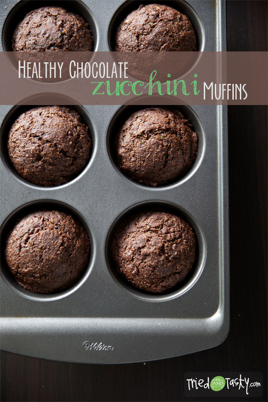 Healthy Chocolate Zucchini Muffins // TriedandTasty