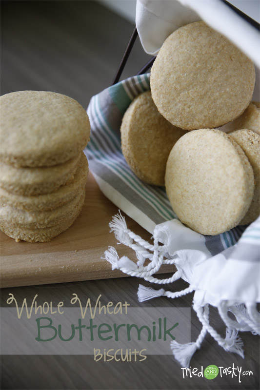 Whole Wheat Buttermilk Biscuits // Cooking with whole wheat doesn't have to be scary!  These Whole Wheat Buttermilk Biscuits are fluffy and delicious! | Tried and Tasty