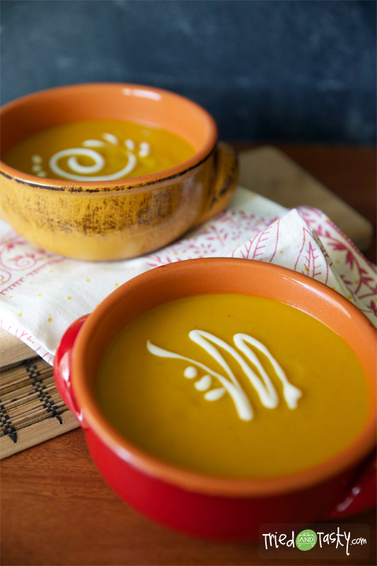 Smoky Apple & Butternut Squash Soup // The smoky flavor, the sweetness that the apples bring, the smooth texture and rich flavor of this butternut squash soup is a unique and delightful blend. | Tried and Tasty