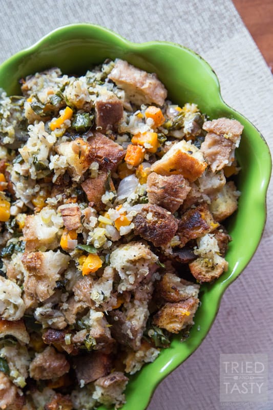 Butternut Squash Quinoa Kale Stuffing // Tried and Tasty