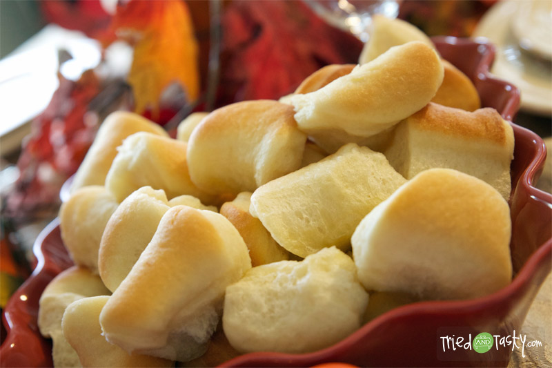 Holiday Dinner Rolls // This is the perfect recipe for a bread machine.  Try them when they're fresh and hot from the oven.  Delicious! | Tried and Tasty