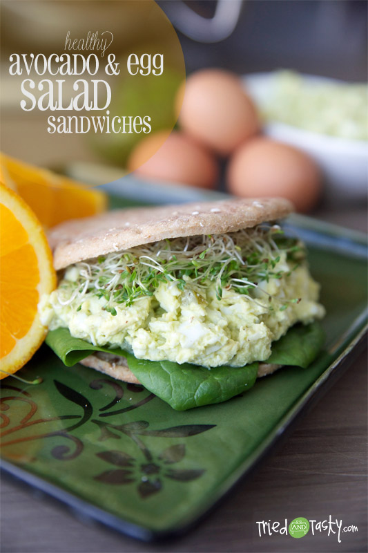 Healthy Avocado & Egg Sandwiches // Not only is this healthy, but it's also FILLING!  A nice twist on the classic egg salad! | Tried and Tasty