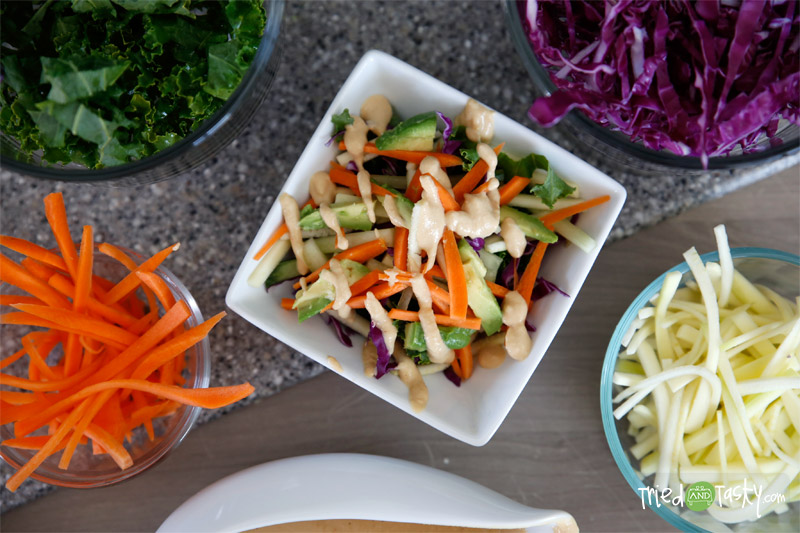 Spring Roll Salad with Creamy Tahini Dressing // A fresh take on traditional spring rolls that will leave your mouth watering for more! | Tried and Tasty