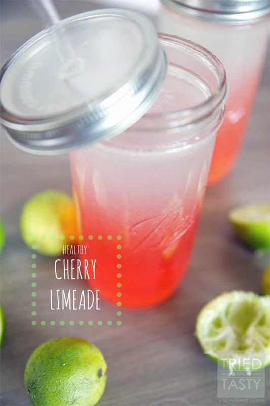 Healthy Cherry Limeade // A delicious variation of my Lemonade Cleanse that will satisfy your typical sugar-laden Cherry Limeade craving! | Tried and Tasty