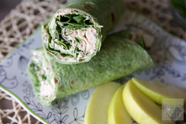 Chicken, Spinach & Cream Cheese Tortilla Wrap // Tried and Tasty