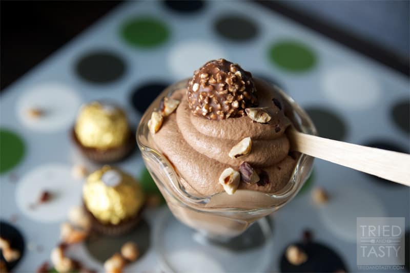 2-Ingredient Nutella Mousse // A wonderfully light yet decadent dessert that will satisfy any chocolate lovers sweet tooth. | Tried and Tasty