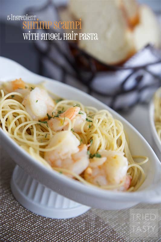 5-Ingredient Shrimp Scampi with Angel Hair Pasta // Tried and Tasty