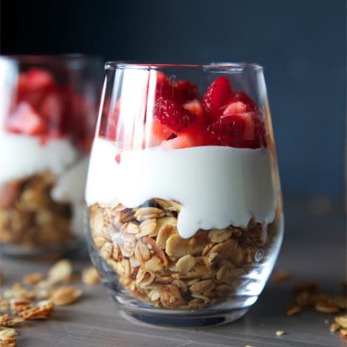 Fruit & Yogurt Breakfast Parfait with Honey Almond Granola - Tried and ...
