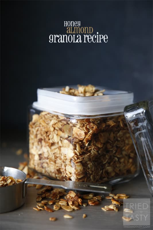 Honey Almond Granola Recipe // If you are looking for a keeper granola recipe, look no further. This is the recipe for you! | Tried and Tasty