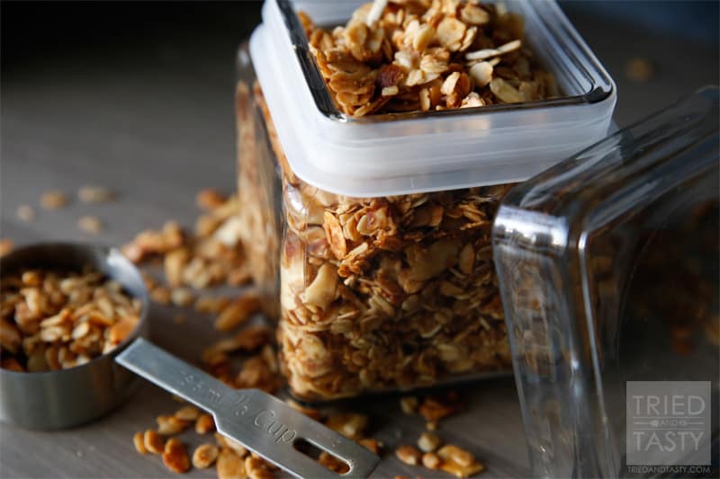 Honey Almond Granola Recipe // If you are looking for a keeper granola recipe, look no further. This is the recipe for you! | Tried and Tasty