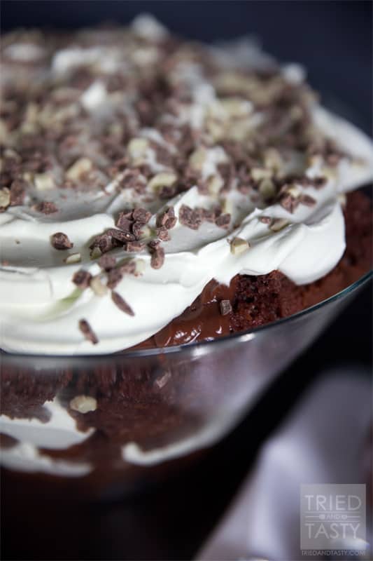 Chocolate Mint Trifle // A wonderfully light trifle with the subtle hint of mint! | Tried and Tasty