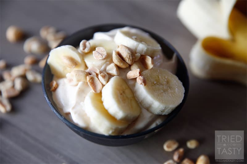 Peanut Butter & Banana Greek Yogurt // A healthy alternative to sugary desserts that will satisfy your sweet tooth without the guilt! | Tried and Tasty