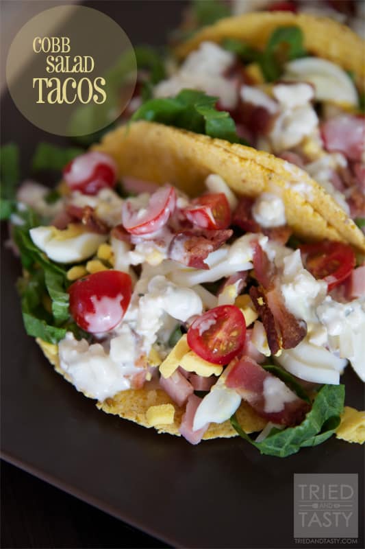 Cobb Salad Tacos // A great quick & easy meal that is uniquely tasty! | Tried and Tasty