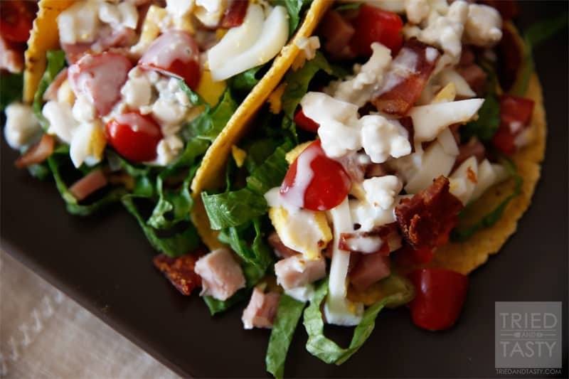 Cobb Salad Tacos // A great quick & easy meal that is uniquely tasty! | Tried and Tasty