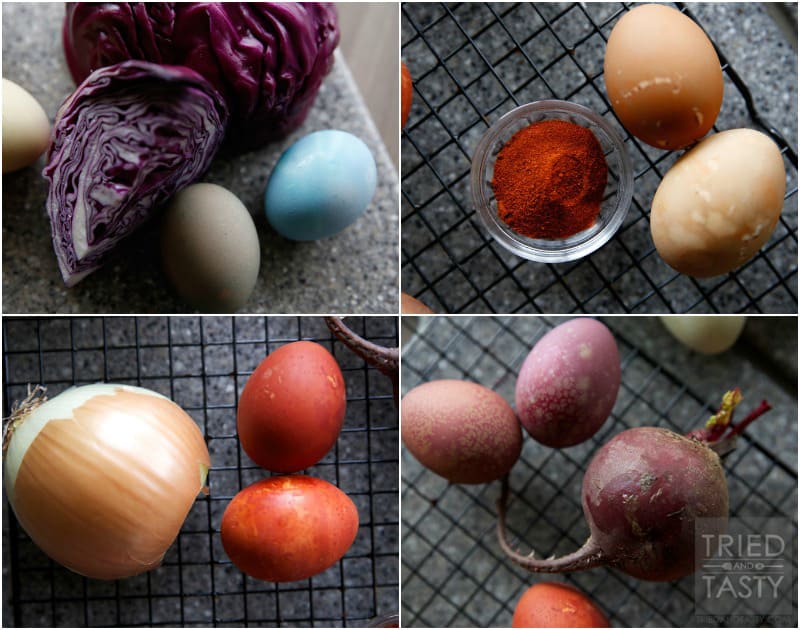 Natural Easter Egg Dye Recipes // A great alternative to using artificial food coloring for dying your Easter eggs! | Tried and Tasty 