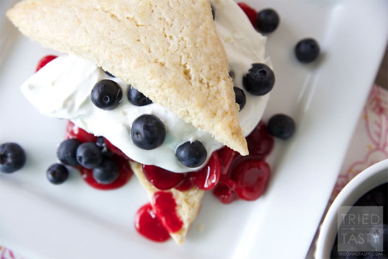 Red, White & Blue Cherry Blueberry Shortcakes // Tried and Tasty