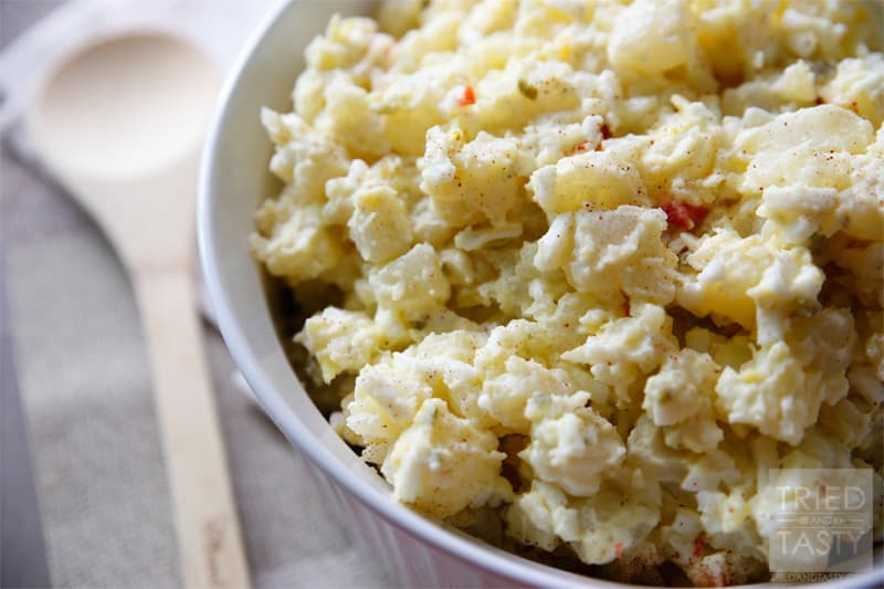Moms Best Potato Salad // If you're looking for a good old fashioned potato salad recipe, look no more. This is THE recipe for you! It's perfect for any BBQ, picnic, or gathering for any reason. I've loved growing up with this recipe and I'm happy to share it with all of you! 
 Tried and Tasty