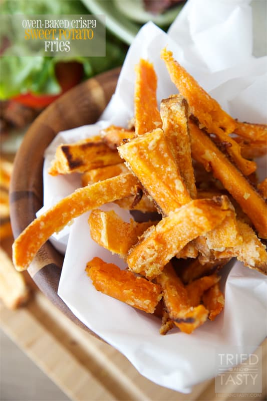Oven Baked Crispy Sweet Potato Fries // Tried and Tasty