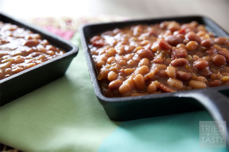 THE Best Slow Cooker Baked Beans // If ever you wanted a killer recipe for baked beans, you need look no farther. These hands down are the best homemade baked beans you'll taste. | Tried and Tasty