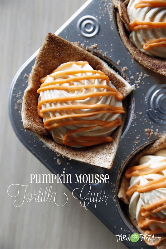 Pumpkin Mousse Tortilla Cups // Tried and Tasty