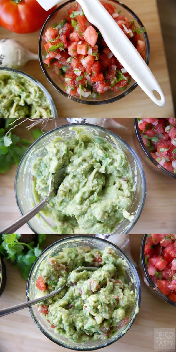 Copycat Cafe Rio Guacamole // Guacamole is the perfect topping for all of your favorite Mexican dishes. Anything from enchiladas to tacos, burritos to salads. Enjoy this guacamole recipe next time you're feasting on your traditional favorites! | Tried and Tasty