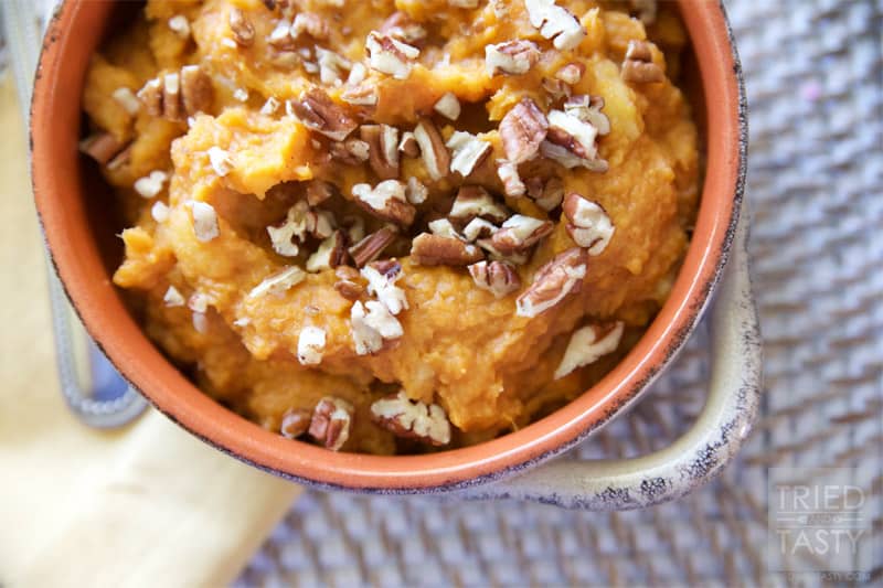 I love mashed sweet potatoes around the holidays, and really love them loaded with brown sugar, butter, and marshmallows. This Honey-Sweetened Apple & Sweet Potato Mash is an excellent alternative that is a great way to curb your craving while still being healthy!