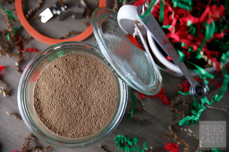 Homemade Organic Hot Cocoa Mix // The best homemade hot cocoa mix around. Just add water and sip this yummy treat while watching your favorite holiday movie! | Tried and Tasty