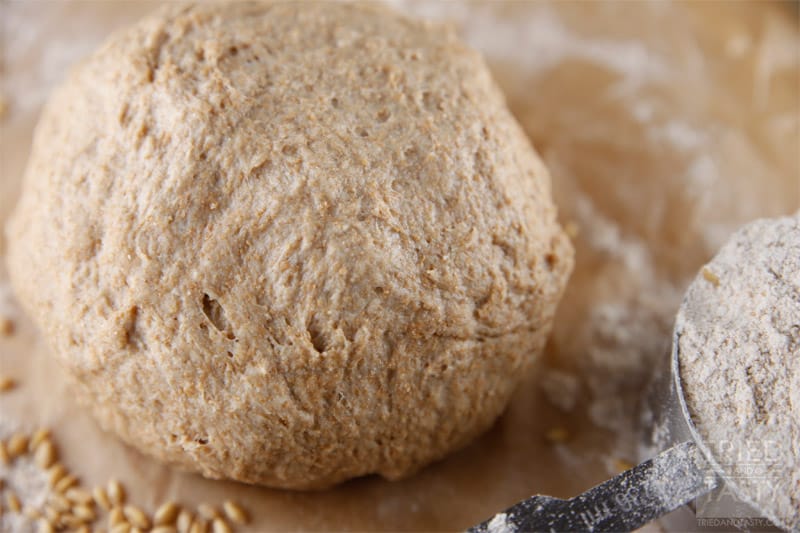 Whole Wheat Pizza Dough // A delicious healthy alternative to traditional white flour pizza dough. | Tried and Tasty