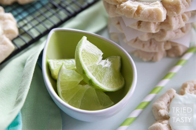 Lime 'Swig' Sugar Cookies // If you are a fan of citrus, you will be a fan of these Lime 'Swig' Style Sugar Cookies. They are perfectly soft, sweet, and oh so lime-y! | Tried and Tasty