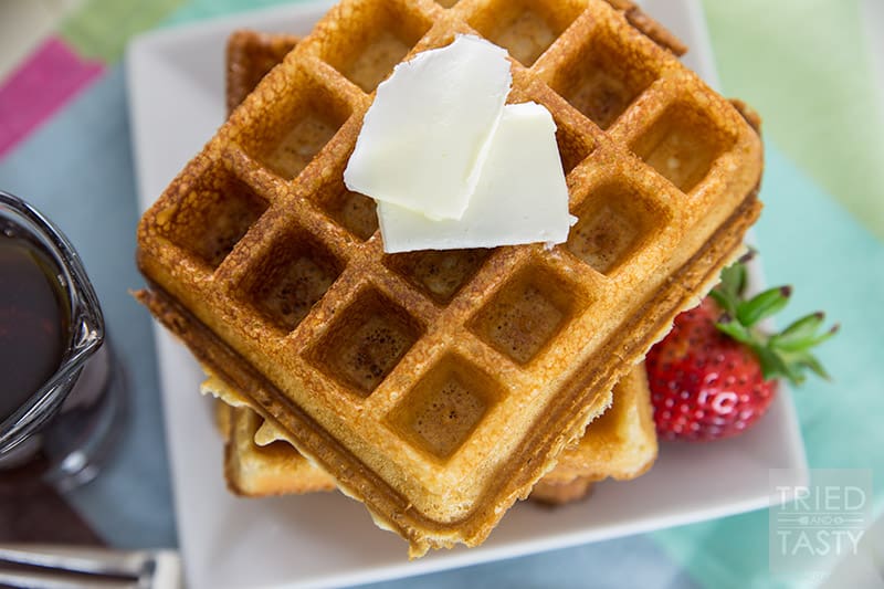 100% Whole Wheat Waffles // Looking for a nutritious way to start your day? These 100% Whole Wheat Waffles are heart healthy and perfect for the entire family! | Tried and Tasty
