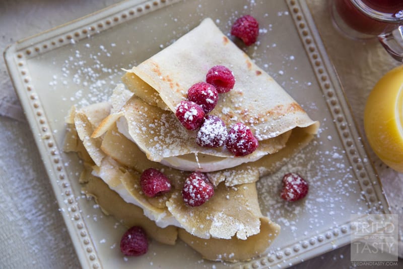 Gluten Free Crepes // This is the perfect breakfast or brunch for a special morning, celebration, or just because. Light, fluffy, and wonderful! | Tried and Tasty