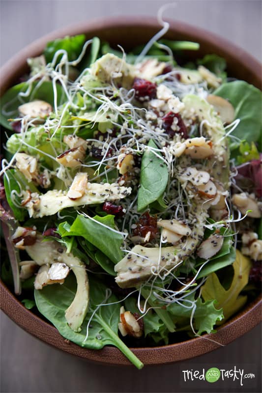 Cranberry Avocado Salad with Sweet White Balsamic Vinaigrette // Tried and Tasty