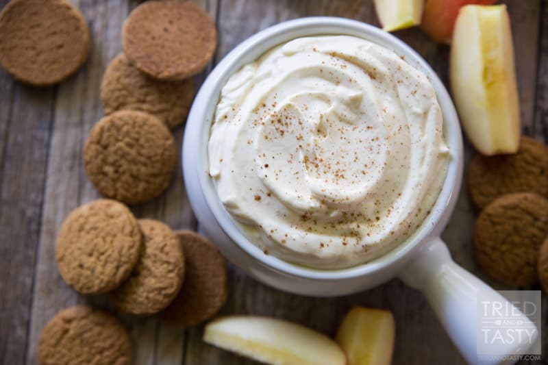 3-Ingredient Pumpkin Dip // This delicious festive dip is both simple & HEALTHY! You read that right! With only three ingredients this is perfect for apples for the health conscious or gingersnaps for the sweet tooth! | Tried and Tasty