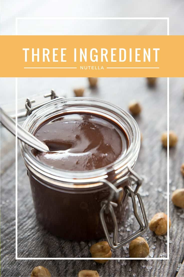 Three Ingredient Nutella // Doesn't get any easier than this. Three Ingredients. If you love Nutella and want a healthier option where you can control the ingredients THIS is the recipe for you. Nothing artificial. The healthier alternative to the amazing hazelnut spread! | Tried and Tasty