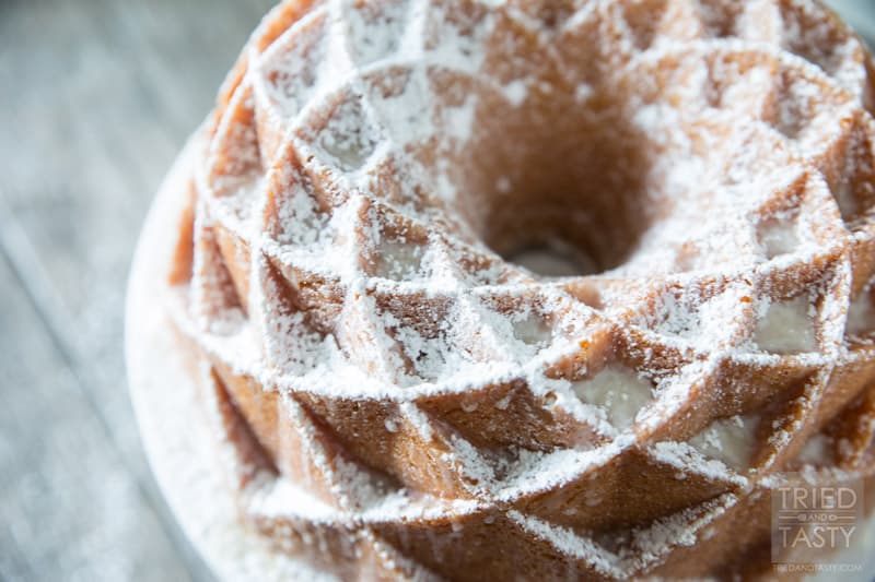 Mamas 7UP Pound Cake | This family recipe is one you'll want to make over and over again. It feeds a crowd and will get rave reviews at first bite. Make Mama's 7UP Pound Cake for birthdays, holidays, or any special occasion in between. Perfect for children and adults alike, you won't regret the time it takes to pull this masterpiece together. // Tried and Tasty