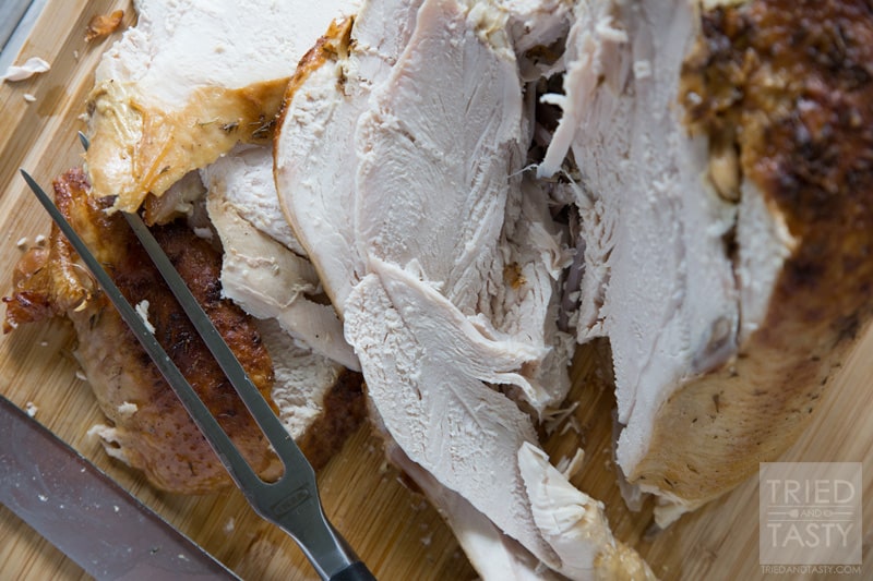 Parmesan Roasted Turkey // Looking for a juicy oven roasted turkey with a twist? This Parmesan Roasted Turkey is phenomenal and great for any holiday. Plus, the leftovers make great turkey sandwiches or filling for a hearty soup. | Tried and Tasty