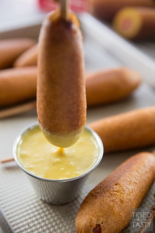 Honey Mustard Dipping Sauce [+ My Love of Corndogs!] // This dipping sauce is perfect for any of your favorite savory dippables, but expecially perfect for corndogs! If you love corndogs as much as I do, you will LOVE this sauce! | Tried and Tasty