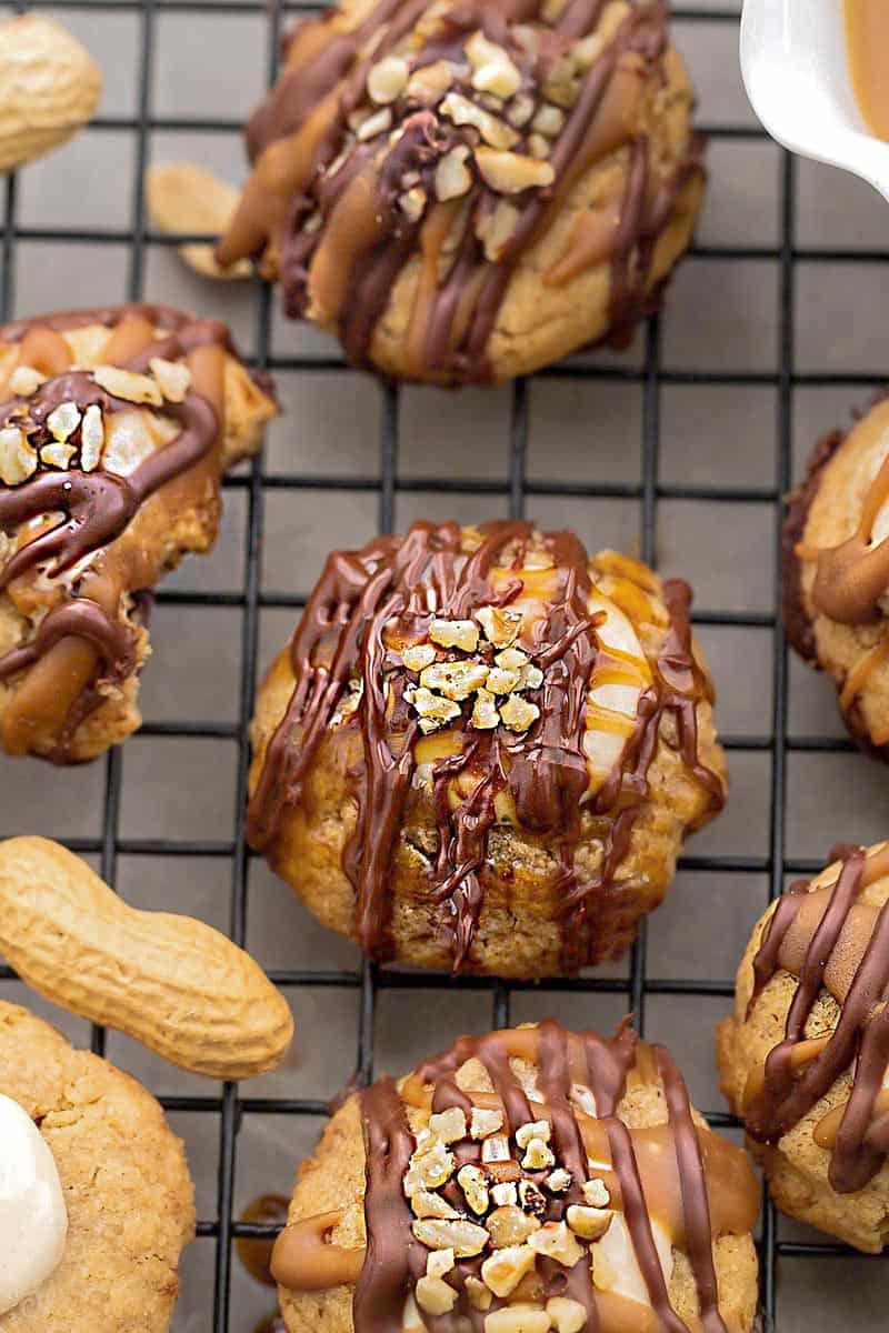 Snickers Thumpbrint Cookies // Life Made Sweeter
