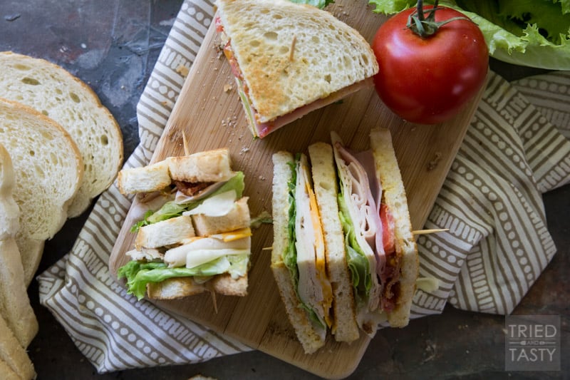 Triple Decker Deli Sandwich // This is the sandwich of all sandwiches that you WILL want to have all summer long! Lunch won't be the same again with this delicious triple decker threat! You'll want to stop by to see the secret ingredient |Tried and Tasty