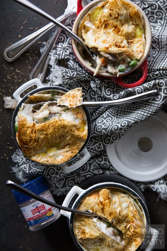 Chicken Pot Pie | This hearty, belly filling Chicken Pot Pie recipe is a fresh take on a classic favorite - featuring a flaky, melt in your mouth crust. | Tried and Tasty