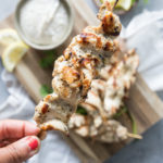 Grilled Lemon Pepper Chicken Skewers // Tender, juicy & flavorful. That's the triple threat power punch you'll get with these delicious grilled chicken skewers. Perfect any time of the year! | Tried and Tasty